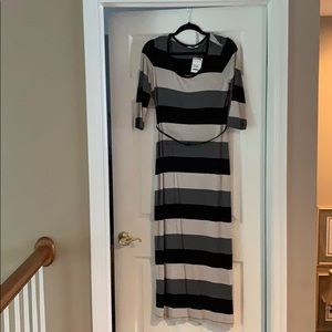 Calvin Klein Striped Maxi Dress